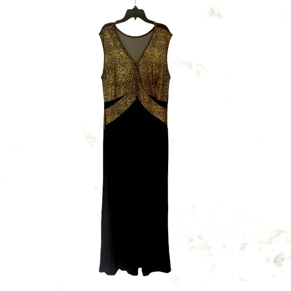 Fashion to Figure Dresses & Skirts - Glittery Gold and Black Occassion Dress